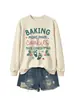 BAKING MAIS QUE Amazon eBay loja independente moda casual feminina outono e inverno gola redonda moletom comércio exterior