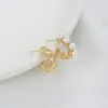 Aretes de Perla con Borde de Encaje de Color Conservante Rellenos de Oro de 14K Accesorios de Joyería para Pendientes de Perla Adhesivos Hechos a Mano para DIY