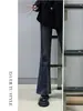 Calça Flare Feminina Nova Chegada Primavera e Outono Tamanho Grande Menina Cheinha Cintura Alta Elástica Emagrecedora Corpo em Pera