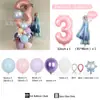 Reina de Hielo Aisha Princesa Copo de Nieve Temática Aluminio Mucca Morado Azul Columna de Globos de Látex Traje Montaje