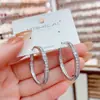 Brincos de Aro Elegantes e Luxuosos com Strass de Celebridade da Internet com Toque de Alto Padrão, Brincos Tendência Personalizados com Pino de Prata, Novos Estilos Versáteis 2025