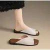 Sandalias planas de verano 2026 estilo retro francés, sin cordones, con una sola tira, tamaño grande, para la playa, cómodas, versátiles y elegantes.