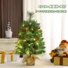 Árvore de Natal Pinheiro Florido Transfronteiriça da Amazon 45/60cm Frutas Vermelhas Pinhas Misturadas Decoração de Mesa para Árvore de Natal