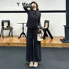 Conjunto de Chaleco de Botones Estilo Chino Nuevo Hecho a Medida, Chaleco Corto 2026, Pantalones de Pierna Ancha Caídos con Dobladillo Plegado de Cintura Alta Conjunto de Dos Piezas