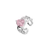 Versão coreana de design de nicho estilo ins minimalista Coringa senso de alta qualidade corrente amor diamante rosa aberto anel vento frio feminino