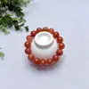 Pulsera de Joyería de Seda Dorada de Xinjiang al por mayor Pulsera de Piedra Aventurina Roja Dulce con Cuentas Redondas para Mujeres Suministro para Transmisiones en Vivo Dropshipping
