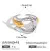 Anillo Wanxing de acero de titanio transfronterizo no se decolora combinación de colores estilo europeo y americano línea 18K oro luz lujo alto sentido anillo abierto