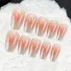 Uñas Postizas Populares al por Mayor Uñas Francesas Sencillas con Brillo Nude Pegatinas para Uñas Estilo Lujo Ligero Set de Uñas Postizas de 24 Piezas Lujo de Gama Alta