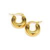 Novo design de moda europeu e americano anel roscado de aço titânio brincos de ouro 18k moda estilo frio elegante orelha jóias