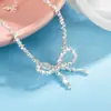 Pulsera Súper Brillante Hecha a Mano con Nudo de Lazo y Fragmentos de Plata, Artículo Caliente Primavera/Verano 2024, Joyería Única y Elegante para Mujer