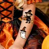 Novos adesivos de tatuagem de Halloween em desenho animado transfronteiriços, adesivos de tatuagem interativos para pais e filhos, adesivos faciais para maquiagem de festa atacado