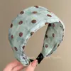 Diadema vintage de lunares plisada de ala ancha para mujer, casual y única, con un toque de alta gama, diadema versátil que hace que la cabeza se vea más alta y el rostro parezca más pequeño