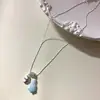 Collar de Perlas Azul y Verde Fresco y Moderno Estilo Ins para Mujer, Gama Alta, Sencillo, Único, Exquisito, Gargantilla de Moda
