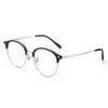 Marco redondo gris cielo estrellado marco para cejas marco para miopía cara redonda cuadrada 18243 Danyang de alto valor medio marco liso gafas para mujer