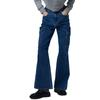 Jeans Estilo Tooling Nuevo Estilo 2024 Lavado Azul Agua Cintura Alta Rectos de Mezclilla para Mujer