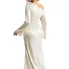 En Stock - Bestseller Transfronterizo Europeo y Americano, Nuevo Vestido Largo Primavera 2026, Elegante Vestido Ajustado de Manga Larga para Mujer, Disponible al por Mayor