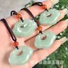 Colgante de Aventurina Natural con Forma de Calabaza, Patrón de Nube de Cerradura de Paz para Hombres y Mujeres, Amuleto de Paz Color Agua Clara, Fabricante de Colgantes de Jade