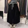 Pantalones de falda casual de pana simples y relajados para otoño e invierno, forrados de polar, pantalones de pierna ancha cropped, engrosados, de corte holgado, adelgazantes y elegantes