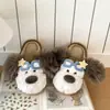 Pantufas de algodão fofas de cachorrinho para mulheres, 2026 novo outono e inverno, desenho animado, espessadas, antiderrapantes, para interior, pantufas de pelúcia