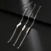 2026 Novo Modelo Pulseiras de Casal em Aço Inoxidável com Logo Gravado a Laser, Pulseiras Cubanas Simples de Aço Titânio para Homens e Mulheres como Presentes