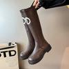 Botas Clásicas Fáciles y de Moda para Diversas Ocasiones con Punteras Redondas y Versátiles. Botas para Adultos Marrones y Negras Están Listas para Mujeres