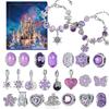 Caixa Surpresa de Joias Castelo da Princesa Roxo Transfronteiriço DIY Pulseira Menina Aniversariante Natal Floco de Neve Coração Cordão Caixa de Presente