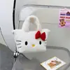 Bolso de mano de peluche nuevo para la primavera de 2024, bolsa de dibujos animados para niña, estilo occidental, versátil, bolso de hombro cruzado para niña, femenino