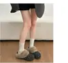 2026 Novos Sapatos Femininos de Pelúcia Grossa com Cobertura para Cabeça para Uso Externo na Primavera e Outono, Solado Macio, Antiderrapante, Quente, Com Pelúcia Extra, Pantufas Confortáveis