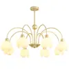 Estilo de creme francês lustre de sala de estar nórdico moderno minimalista doméstico elegante luz de luxo espectro completo sala de jantar mesa de jantar luminárias