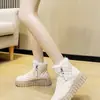 Botas de Neve Femininas 2026 Inverno Novo Estilo Tendência Plus Veludo Espessado Sapatos Pão Moda Plataforma Sola Botas Curtas Quentes Sapatos de Algodão