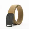 Novo Cinto Masculino de Negócios em Liga com Fivela Automática Fashionável Versátil Sem Furos Tático Cinto de Lona para Jovens e Meia-idade