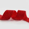 Cinta de terciopelo rojo con puntos de estrella, lazo para regalo, cinta de terciopelo con borde dorado, accesorios decorativos, accesorios para el cabello, cinta al por mayor