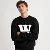 Impressão Estilo Hong Kong Inglês Moletom Tendência Novo Gola Redonda Camiseta de Manga Longa Estilo Casal Anime Novo Top Primavera e Outono