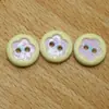 Botões coloridos de resina floral de camada dupla em estoque, botões vintage impressos de dois furos, acessórios para roupas infantis, camisas, peças de vestuário costuradas à mão