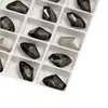Accesorios Populares de Uñas con Diamantes Grandes Negros Transparentes de Base Puntiaguda, Corazones Oscuros Torcidos, Huevos de Paloma de Ángulo Recto, Decoraciones de Uñas de Diamante con Forma Especial