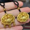 Campana de Bendición de Oro de Arena Vietnamita Candado de Longevidad Colgante de Candado de Longevidad No se decolora Corte para Mujer Candado Centenario Candado de Estilo Nacional Colgante para Bolsa