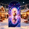 Decoración de Foto de Portada de Arco Navideño Cubierta de Tela Elástica de Seda de Leche Engrosada Cubierta de Puerta de Arco Personalizada para Fiesta Festiva