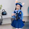 Fantasia de Policial Coelho Infantil Roupa Judy Vestido de Outono para Meninas Fantasia Cosplay Menina Vestido Princesa Lolita