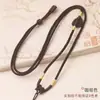 Cordón de Jade Dorado Tejido a Mano Ajustable de 2 mm para Hombres y Mujeres Colgante de Jade Hojas