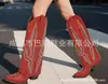 Botas vaqueras retro occidentales europeas y americanas, para mujer, de punta fina, tacón grueso, caña alta, botas largas, botas de montar bordadas, disponibles en tallas grandes, venta al por mayor para exportación