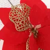 Flor de Pascua Hueca Navideña Flor de Navidad 20 cm Borde con Polvo Dorado Cabeza de Flor de Pascua Artificial Navideña Guirnalda Ratán Paquete