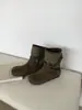 Nuevas botas cortas de trabajo estilo Martin para mujer, de cuero suave mate para otoño, con hebilla de estilo vintage, punta ancha, suela plana, slip-on