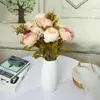 Peonía de 13 Cabezas Flor de Simulación Envuelta en Núcleo Europeo Flor de Peonía Hogar Boda Versión Mejorada Transfronteriza Rosa Occidental Flor Artificial