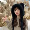 Gorro Cálido Estilo Coreano de Invierno para Niñas, Lindo Gorro con Orejas de Cuerno para Protección Auditiva para Niñas, Moderno Gorro de Lana Tipo Suéter para Bebés Niñas