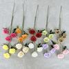 Rosa artificial de tres cabezas con diseño de ciruela, ideal como accesorio de pared para bodas, hecha a mano, con flores falsas, para decorar el hogar.