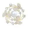 Broche de Novo Estilo para Mulheres, Luxuoso e Elegante, Acessório de Terno de Alta Qualidade, Sofisticado e Grandioso, Broche Borboleta de Pérola Sintética