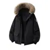 2026 Nova Jaqueta de Algodão Grossa e Quente com Capuz para Homens, Gola Grande de Pelo, Parka Moderna Solta, Roupa de Trabalho, Casaco de Algodão para Homens