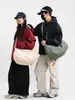 Bolsa transversal multicamadas prática e leve para mulheres, adequada para o trabalho e para o dia a dia, bolsa de ombro versátil, bolsa de tecido estilo coreano, casual e de grande capacidade, moderna