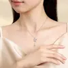 Colar Tichia Prata Esterlina S925 Foto Real para Mulheres Versão Coreana Ins Nicho Versátil Colar Completo de Diamante Pônei