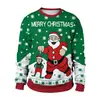 Suéteres Unisex Redondos de Estilo Papá Noel Navideño Europeo y Americano para Parejas, Nuevo Modelo Transfronterizo
